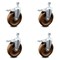 Service Caster 5 Inch High Temp Phenolic Swivel 1/2 Inch Stem Caster Set with Total Lock Brake SCC-TSTTL20S514-PHRHT-121315-4 - alternate 1